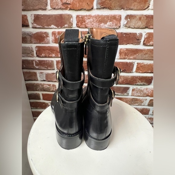Banana Republic Moto Style Bikercore Goth Luxury Leather Boots 8.5 NWT - Picture 8 of 12